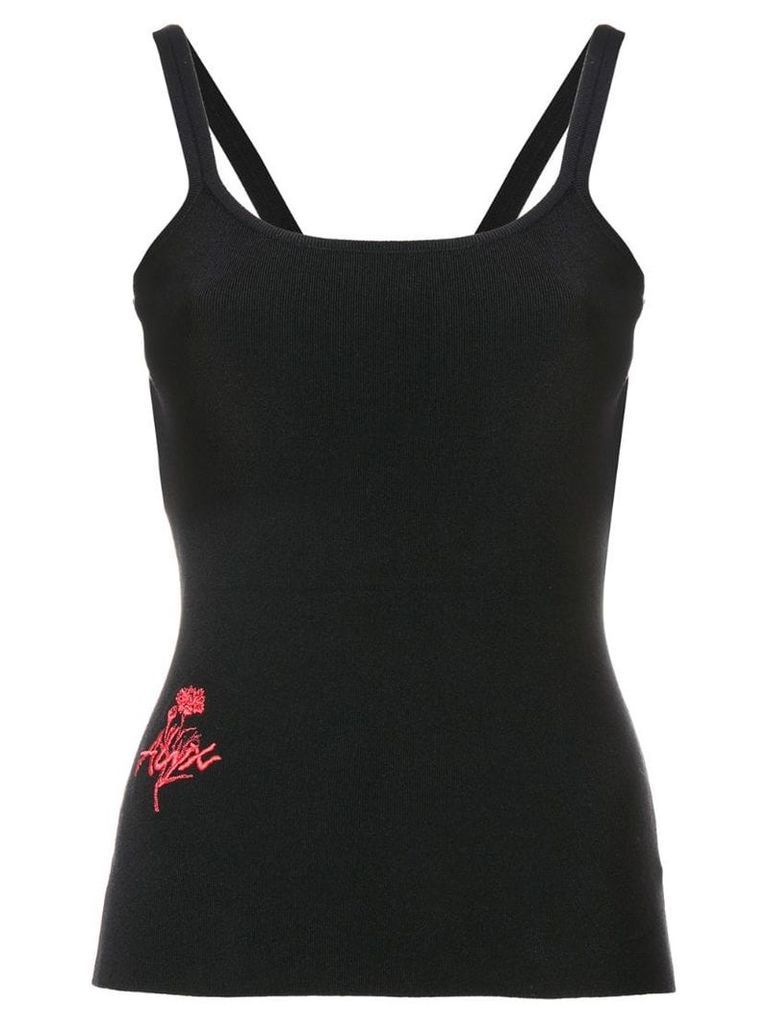 1017 ALYX 9SM logo embroidered sheer panel top - Black