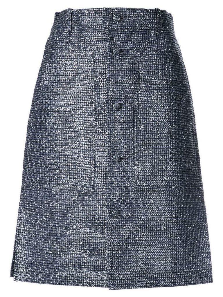 Julien David buttoned A-line skirt - Blue