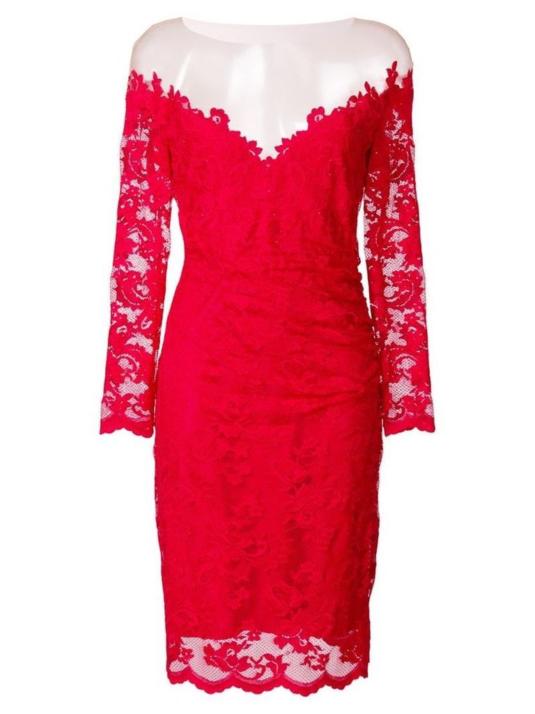 Olvi´S off-shoulder floral lace dress - Red