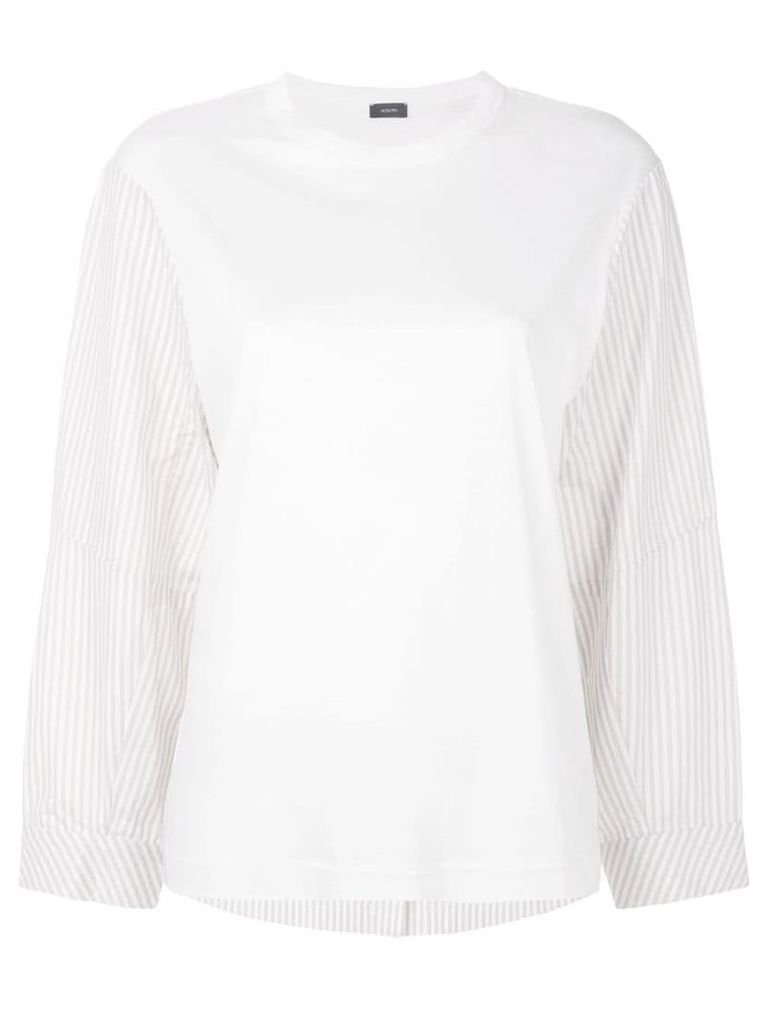 Joseph striped detail long-sleeved T-shirt - White