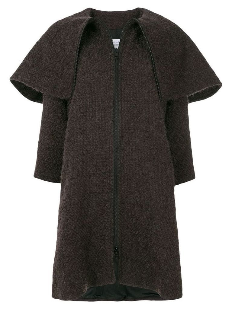 Gianluca Capannolo oversized collar woven coat - Brown