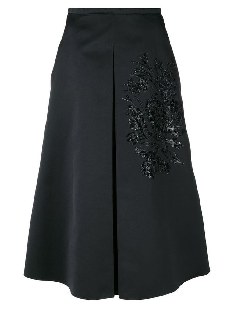 Rochas sequin embroidery flared skirt - Black