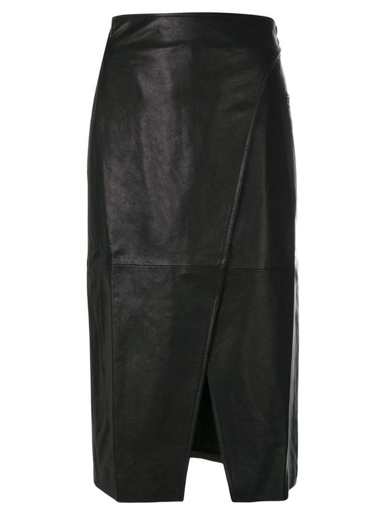 Lamberto Losani textured skirt with slit - Black