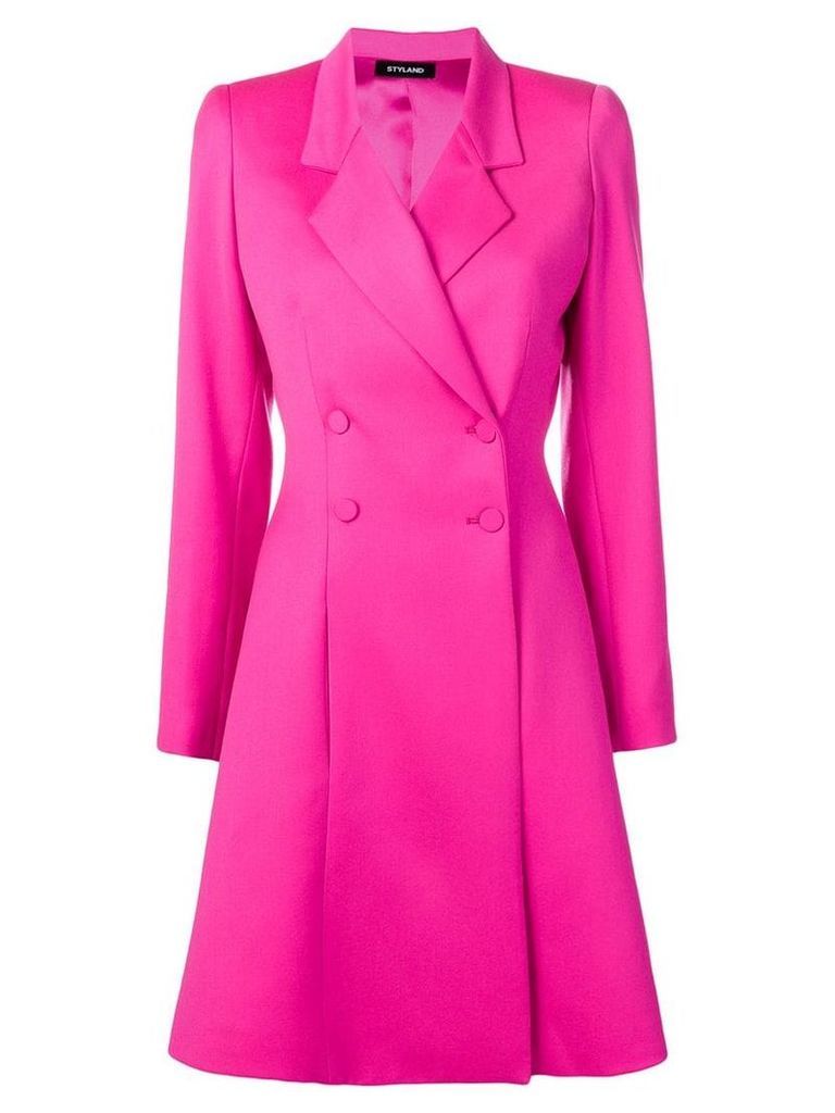 Styland midi buttoned coat - Pink