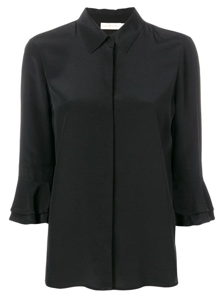 Tory Burch frill sleeve blouse - Black