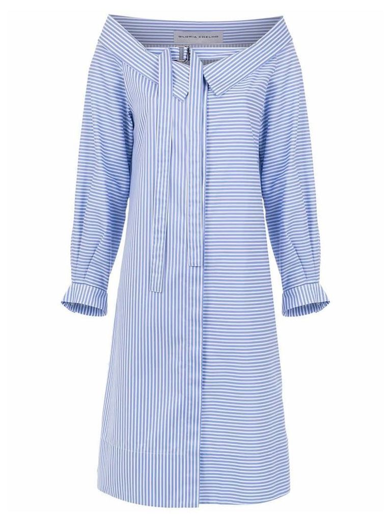 Gloria Coelho striped shirt dress - Blue