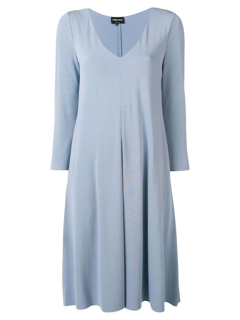Giorgio Armani v-neck drape dress - Blue