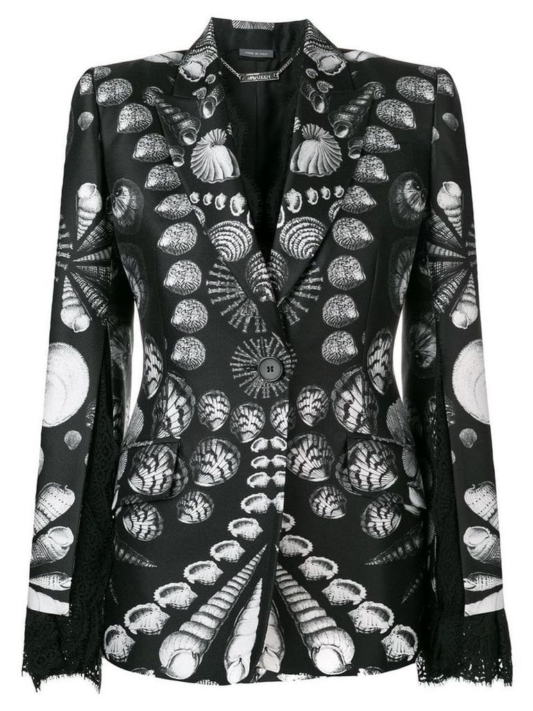 Alexander McQueen Seashell print blazer - Black