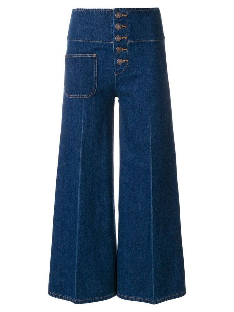 Marc Jacobs cropped high waist trousers - Blue