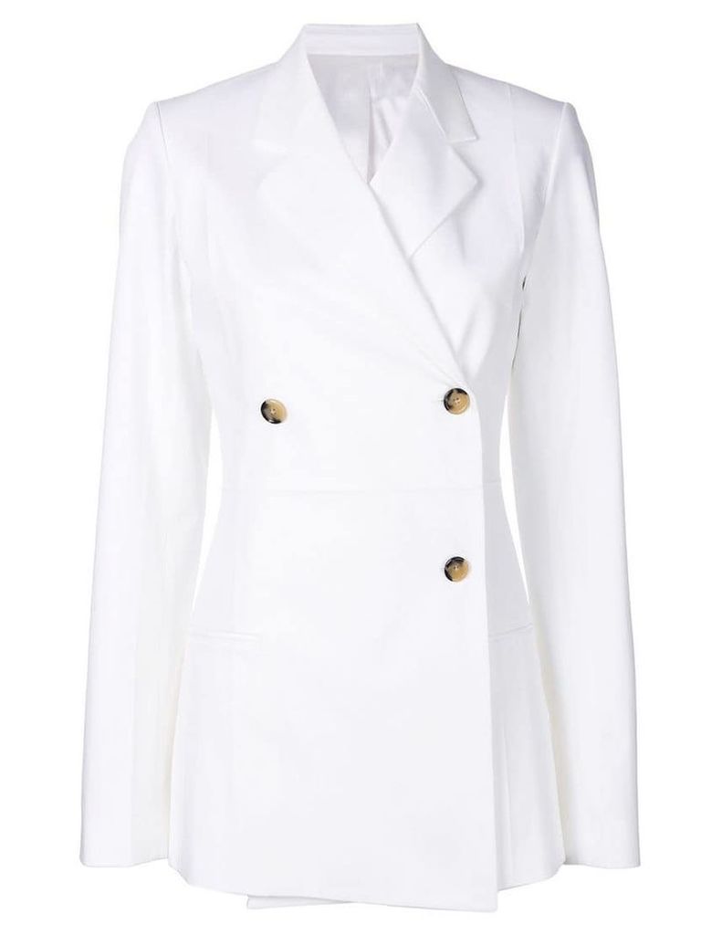 Helmut Lang classic double-breasted coat - White