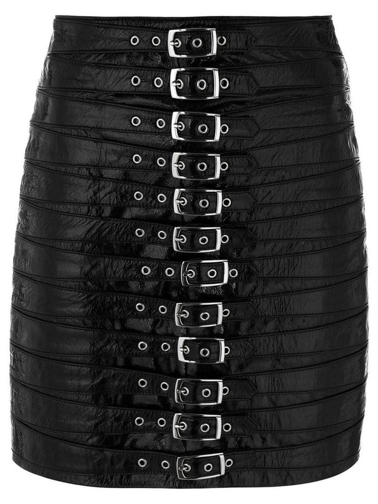 Manokhi patent leather buckle skirt - Black