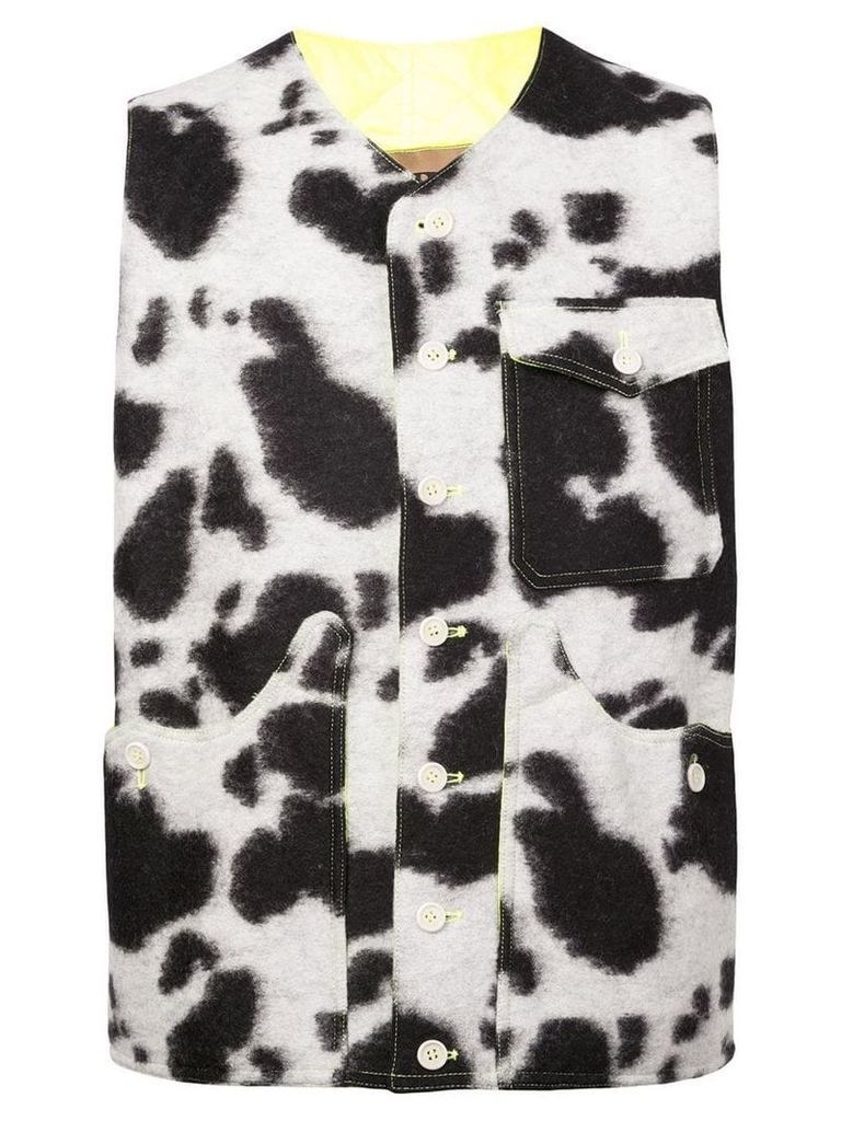 Oloapitreps Cow pattern waistcoat - Black