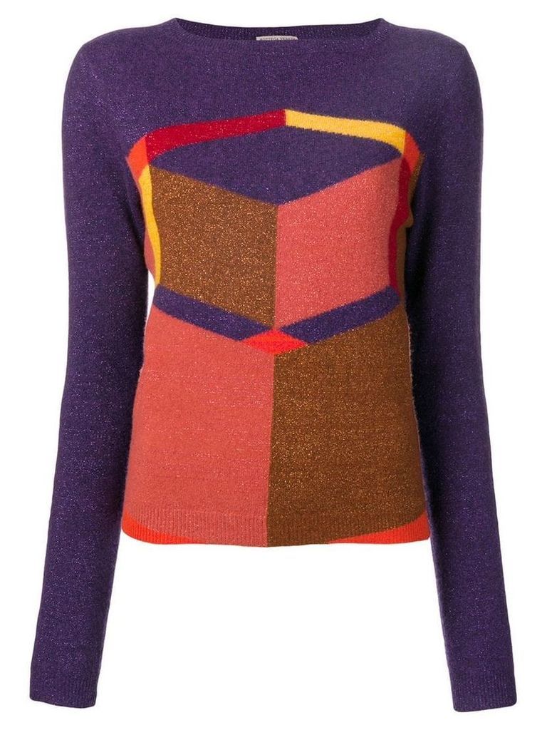 Bottega Veneta geometric intarsia jumper - Purple