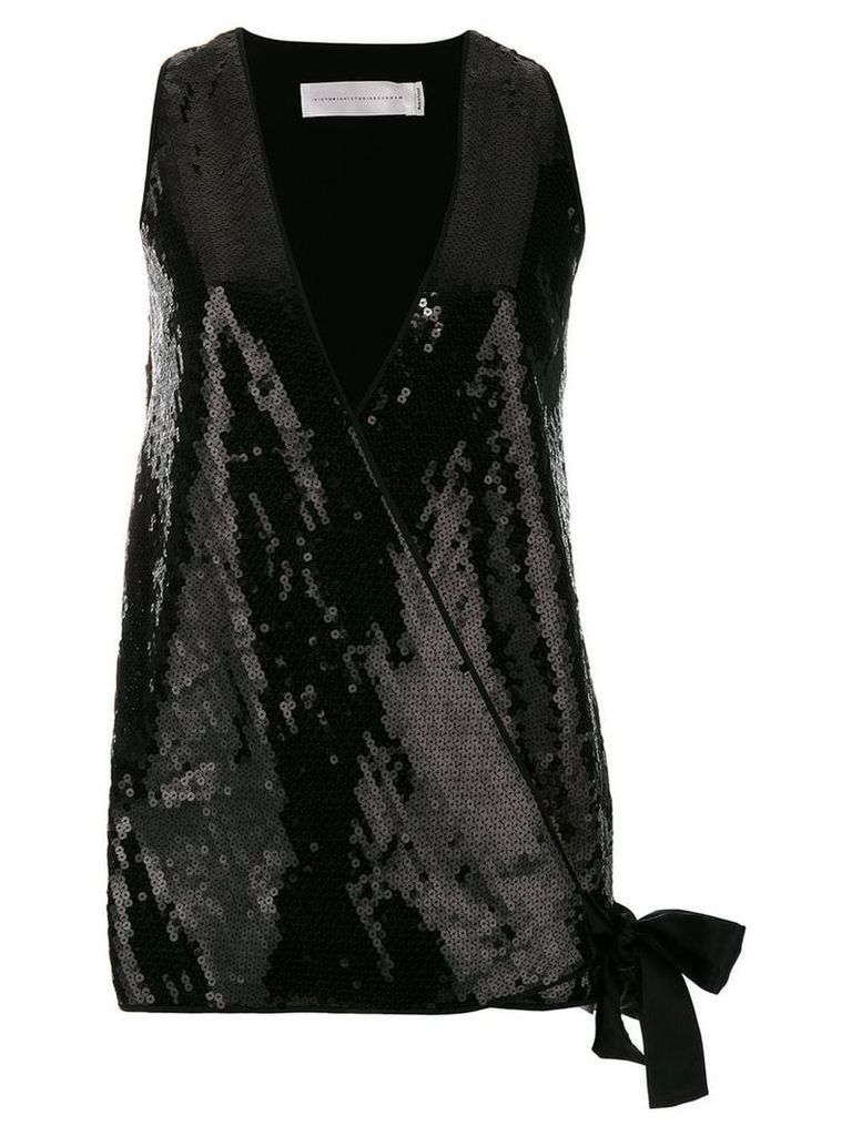 Victoria Victoria Beckham sequin embellished waistcoat - Black