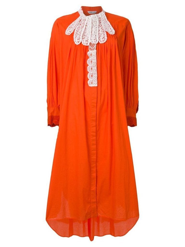 Tsumori Chisato contrast lace trim dress - Orange