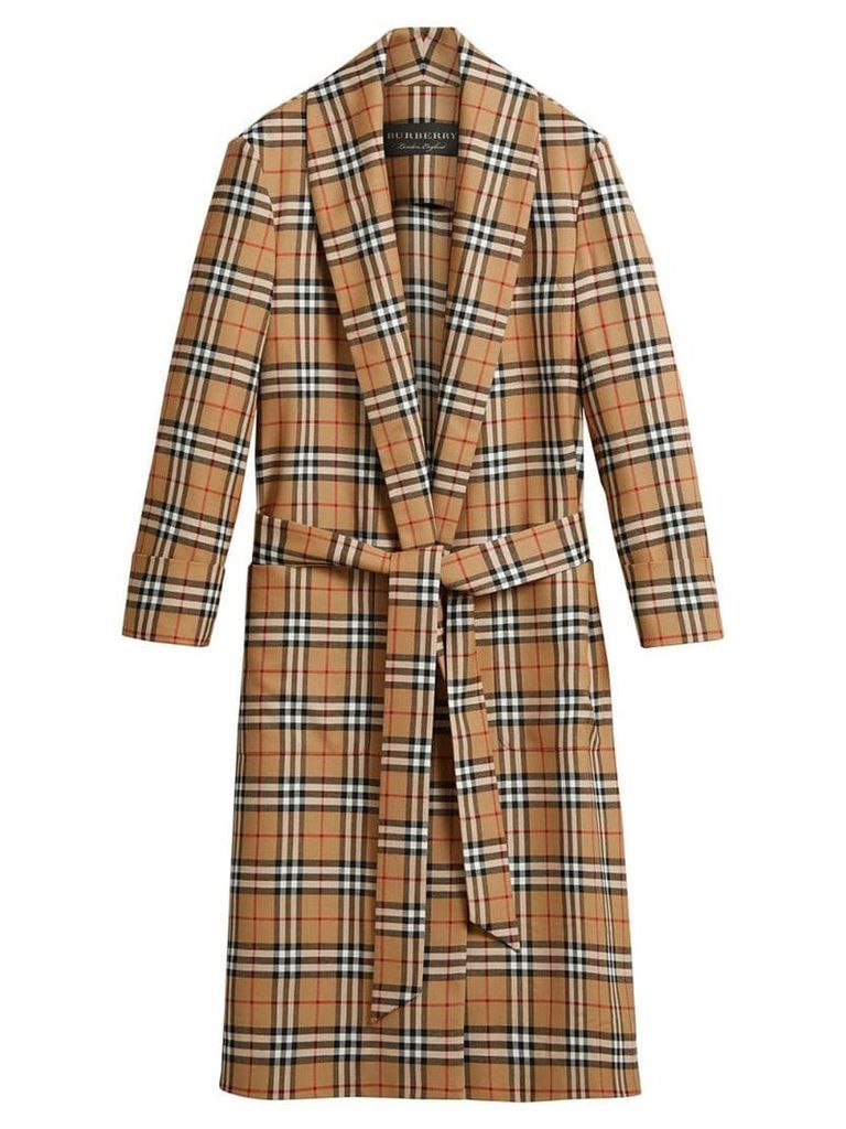 Burberry Reissued vintage check dressing gown coat - Yellow