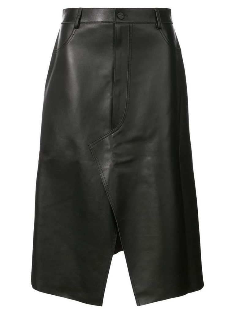 Dion Lee shadow stitch leather skirt - Black