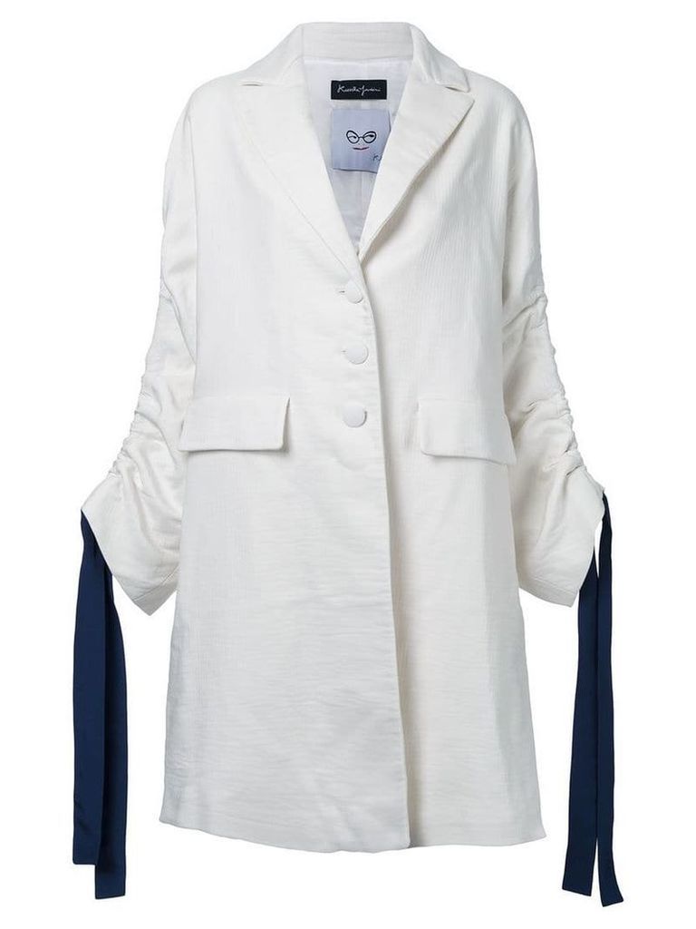 Rossella Jardini drawstring sleeve coat - White