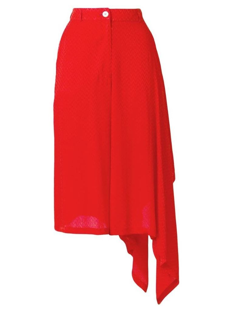 Marios asymmetric high-waisted skirt - Red
