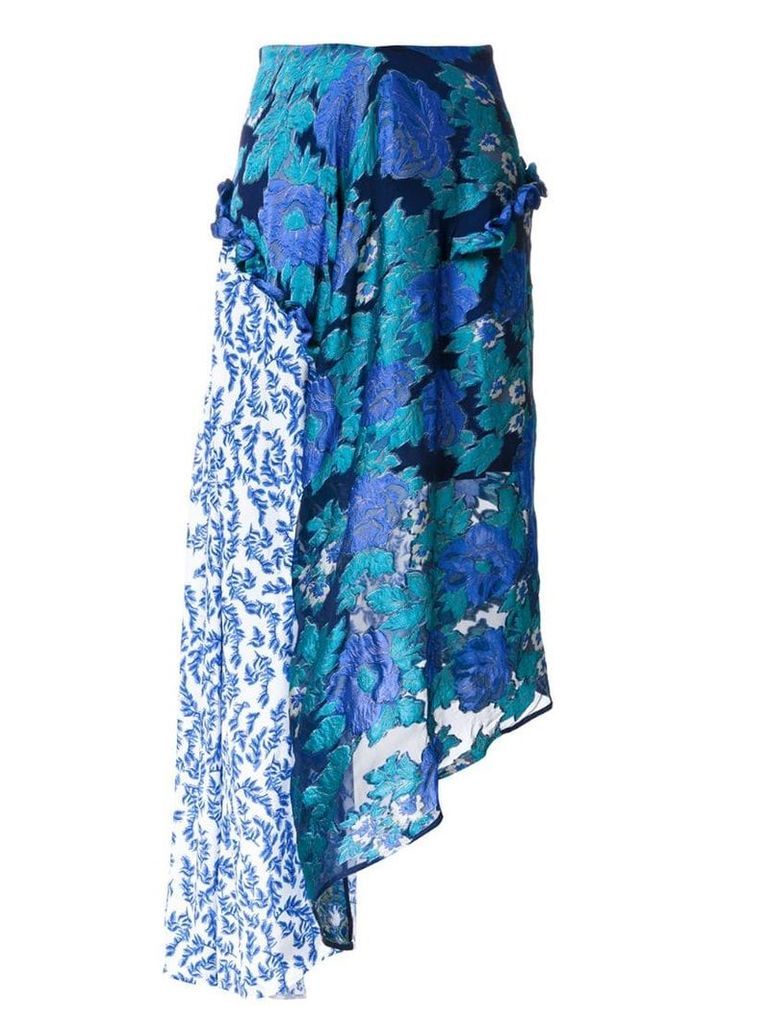 Preen By Thornton Bregazzi printed flower skirt - Blue