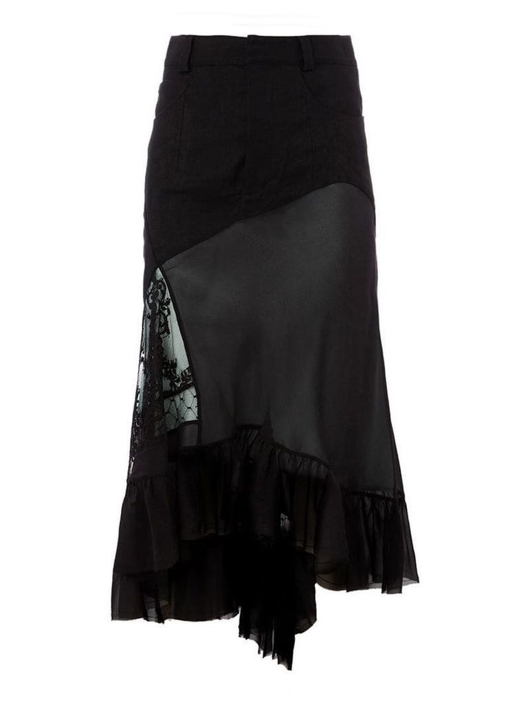 Haider Ackermann asymmetric layered skirt - Black