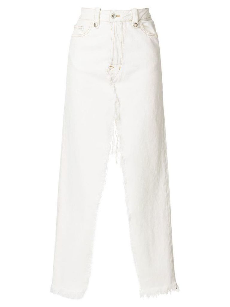 Unravel Project deconstructed denim skirt - White