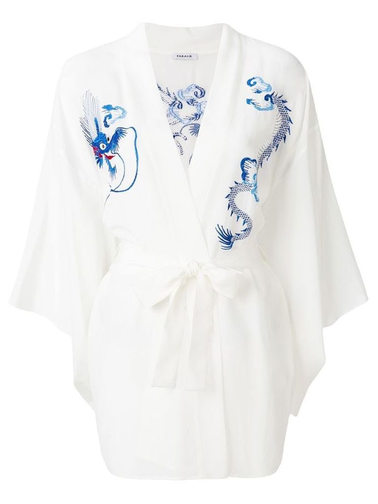 P.A.R.O.S.H. embroidered kimono jacket - White