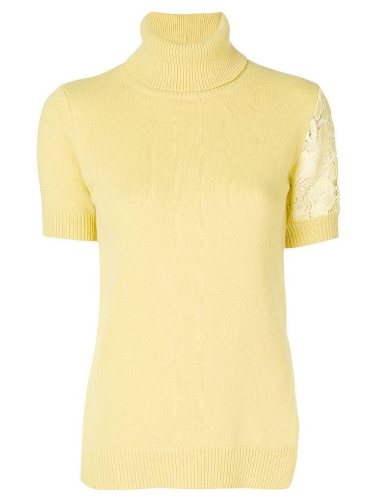 Nº21 lace sleeve jumper - Yellow