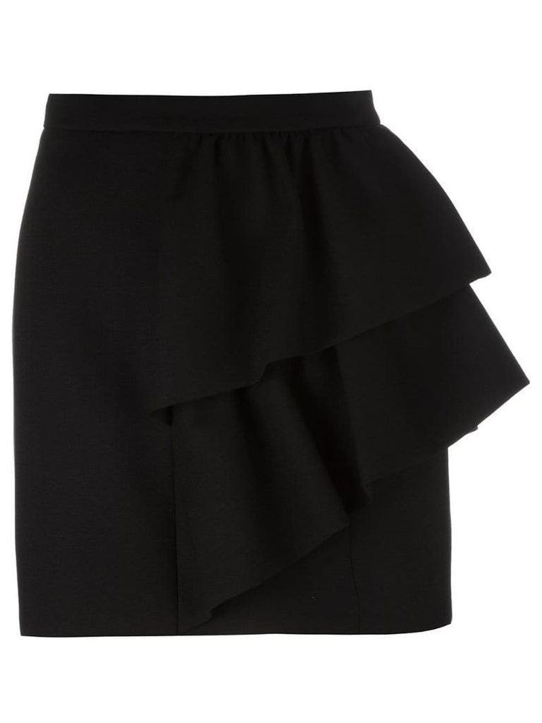 Saint Laurent asymmetric ruffled skirt - Black