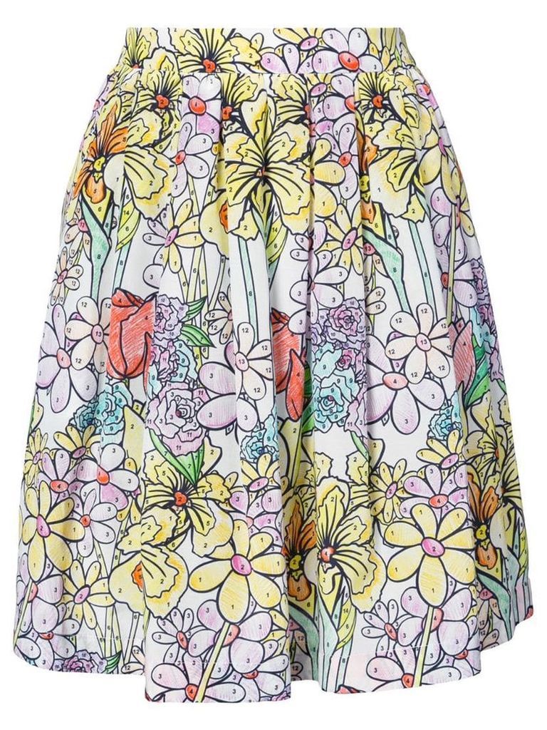 Moschino paint by number print skirt - Multicolour