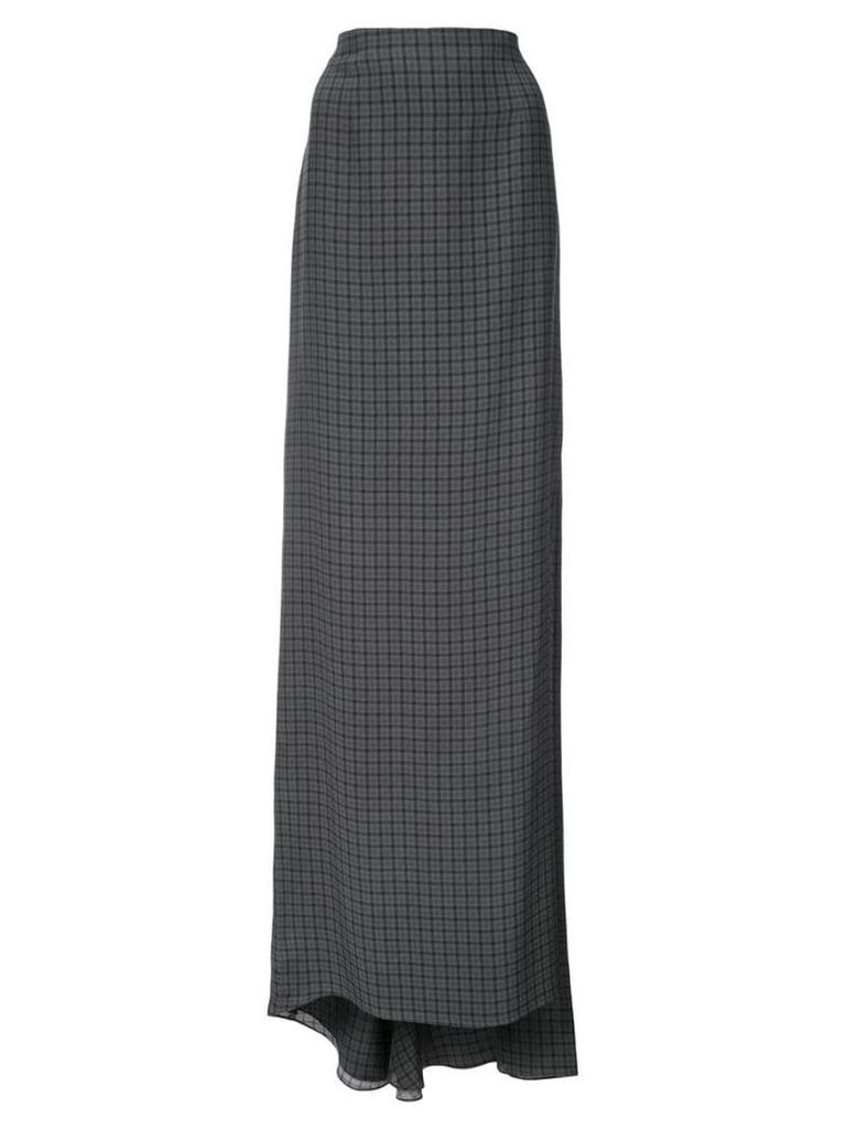 Vera Wang side slit checked maxi skirt - Grey