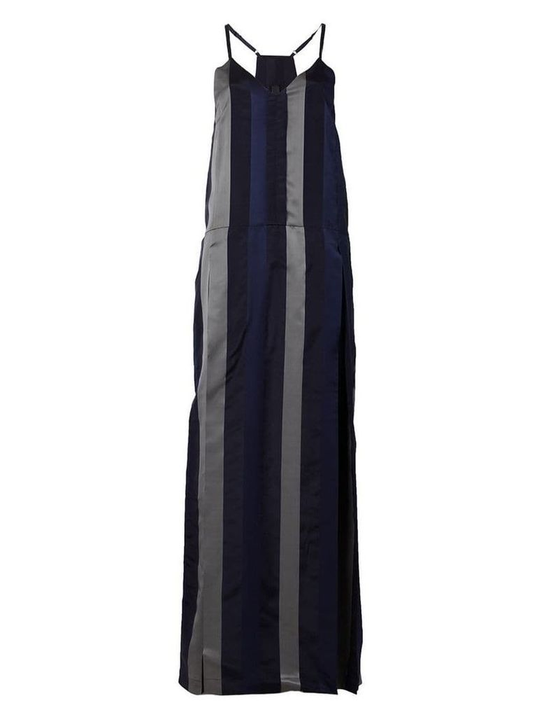 ILARIA NISTRI striped long slip dress - Black