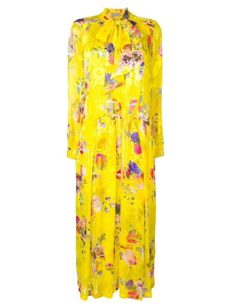 Preen By Thornton Bregazzi Lupin floral flared dress - Yellow