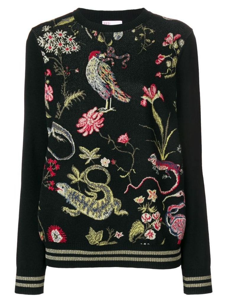 Red Valentino casual patterned sweater - Black