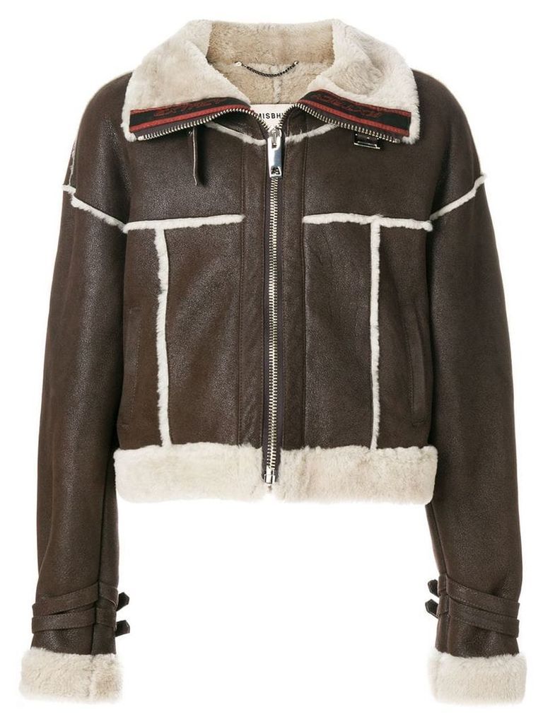 Misbhv cropped aviator jacket - Brown