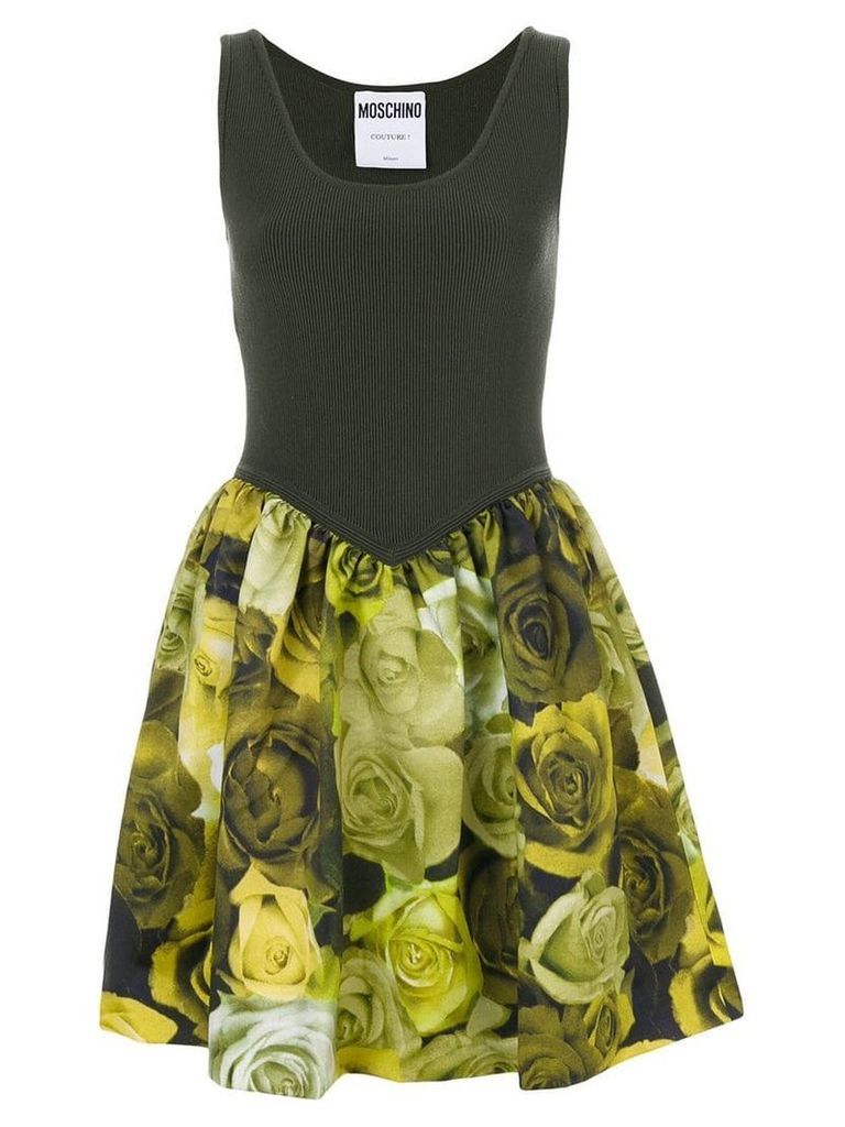 Moschino ribbed floral dress - Green