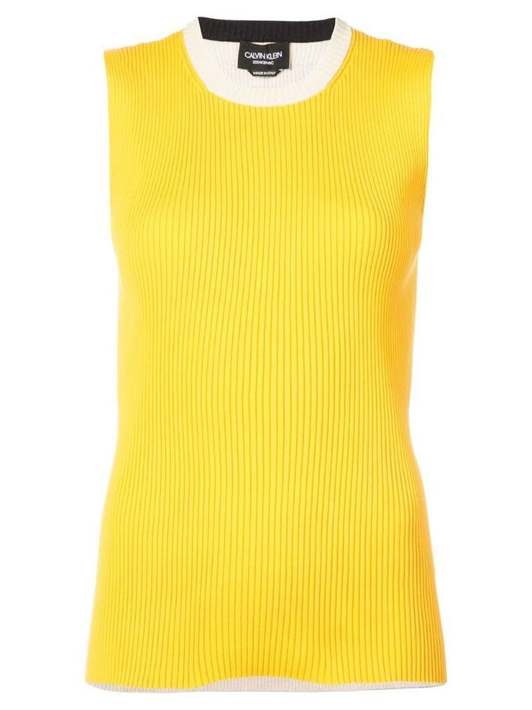Calvin Klein 205W39nyc ribbed contrast tank top - Yellow