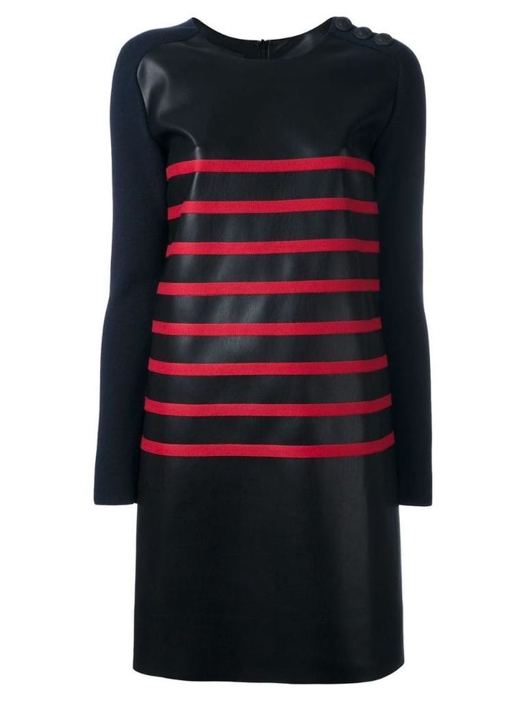 Cédric Charlier two-tone striped dress - Black