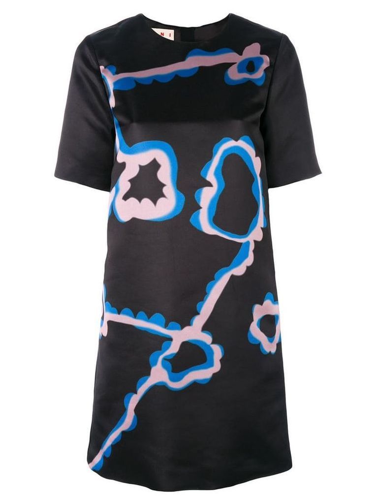 Marni abstract floral A-line dress - Black