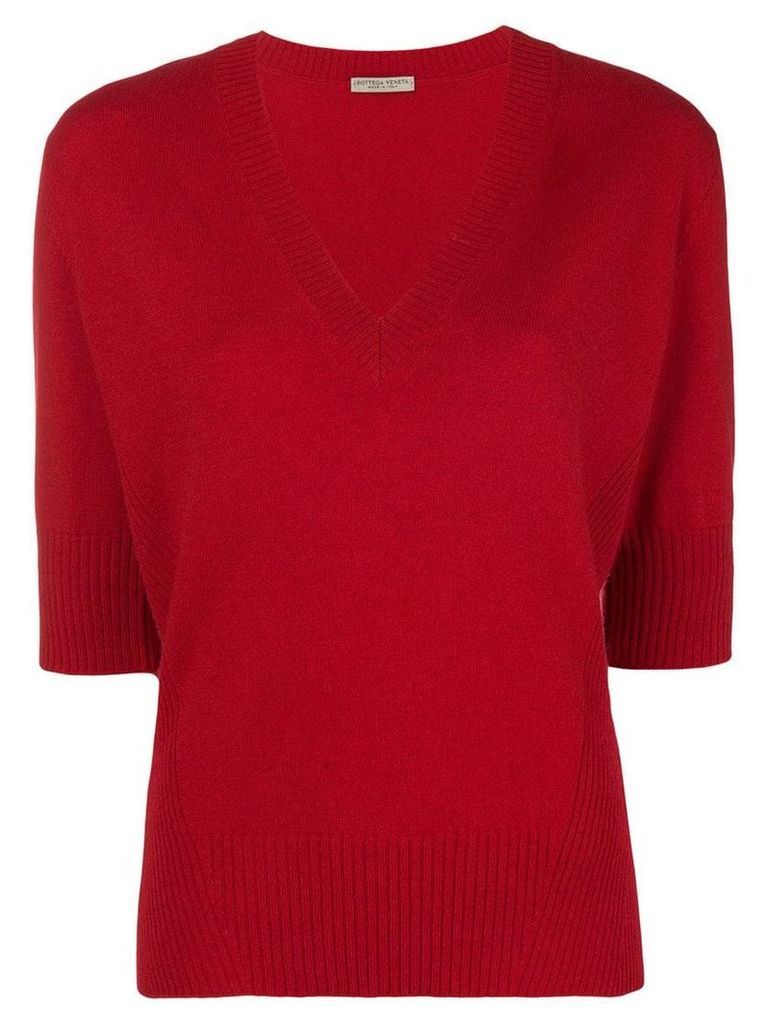 Bottega Veneta deep V-neck sweater - Red