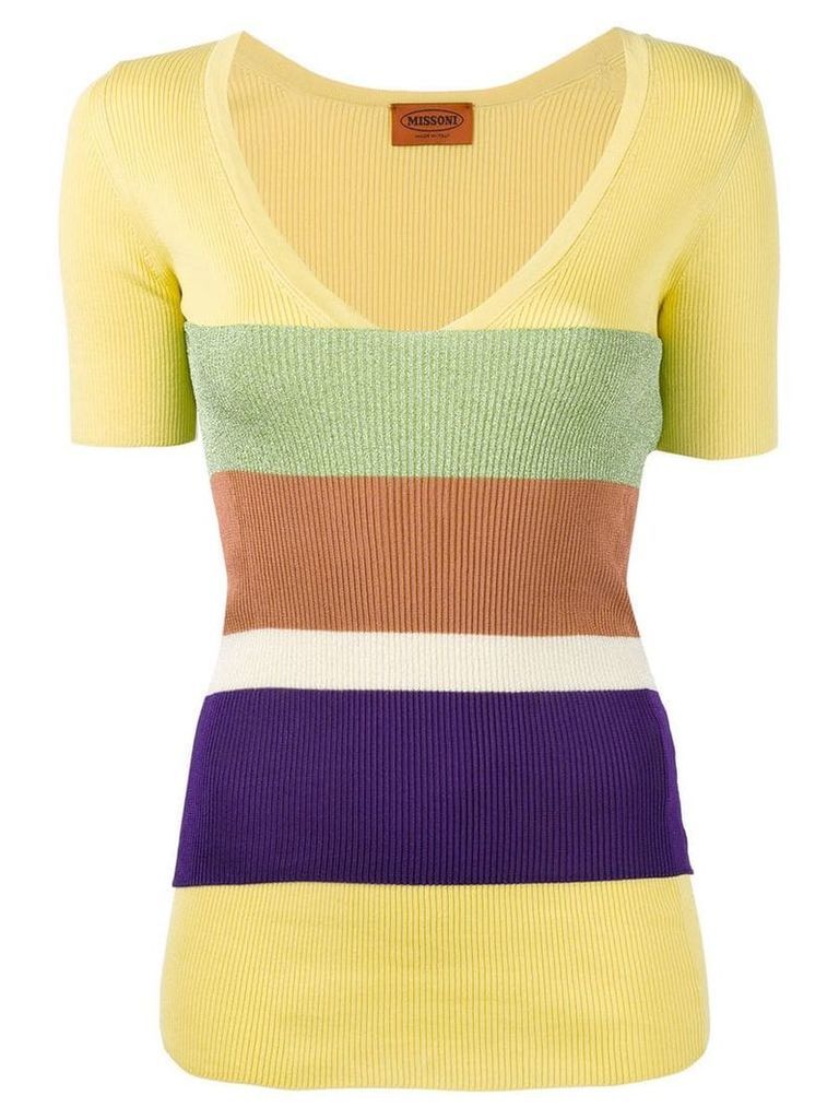 Missoni striped V-neck sweater - Yellow