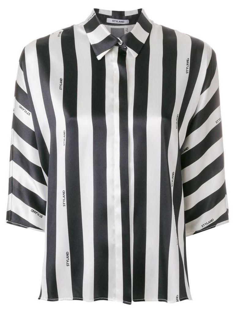 Styland striped design blouse - Black