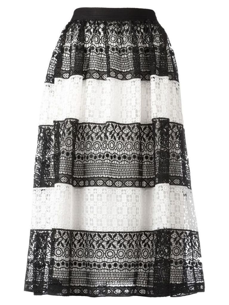 Alice+Olivia striped lace skirt - Black