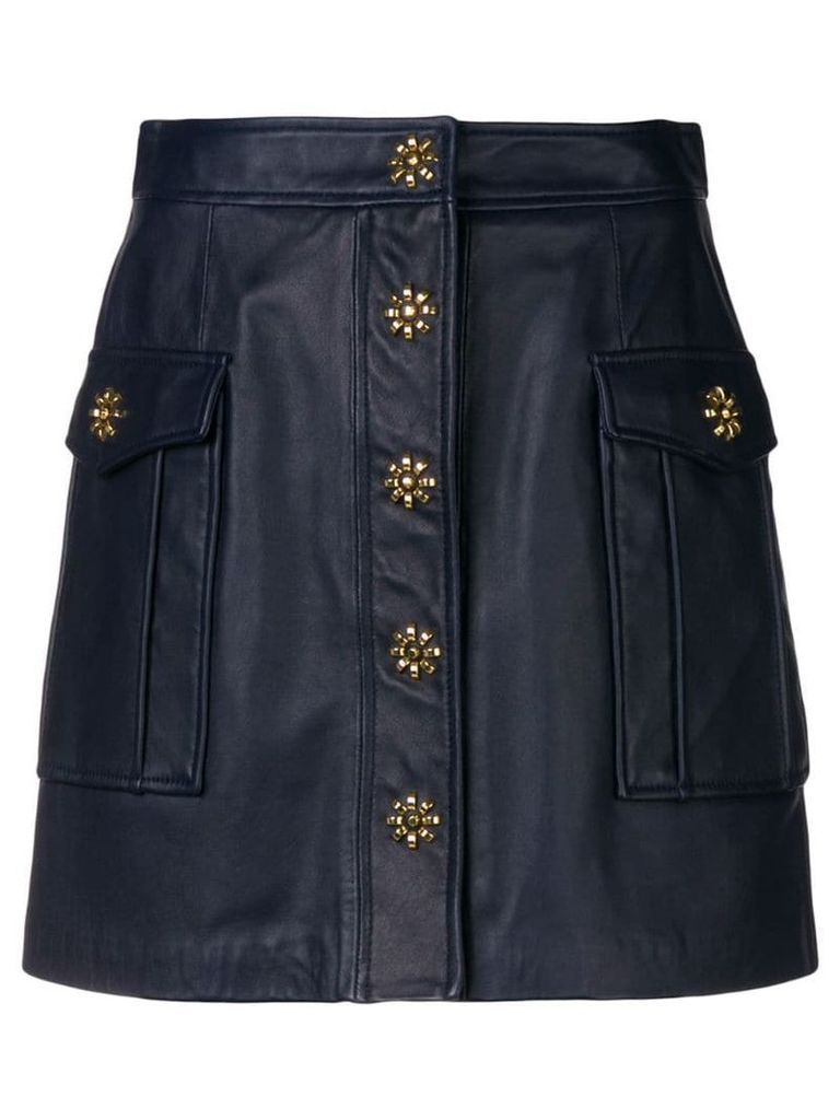 Michael Michael Kors leather cargo skirt - Blue