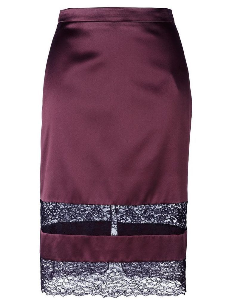 Givenchy lace panel pencil skirt - Red
