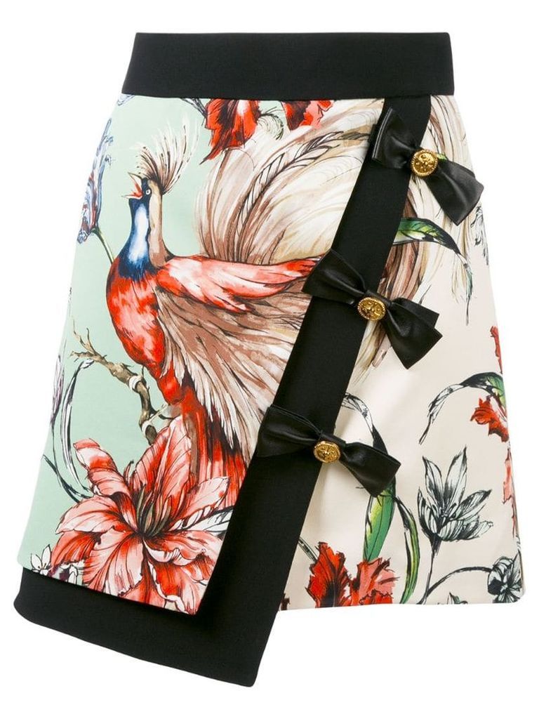 Fausto Puglisi bird print wrap skirt - Green