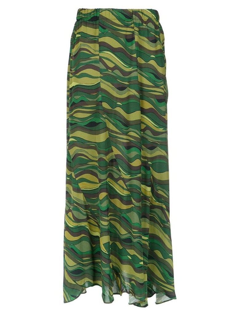 Amir Slama long printed skirt - Green