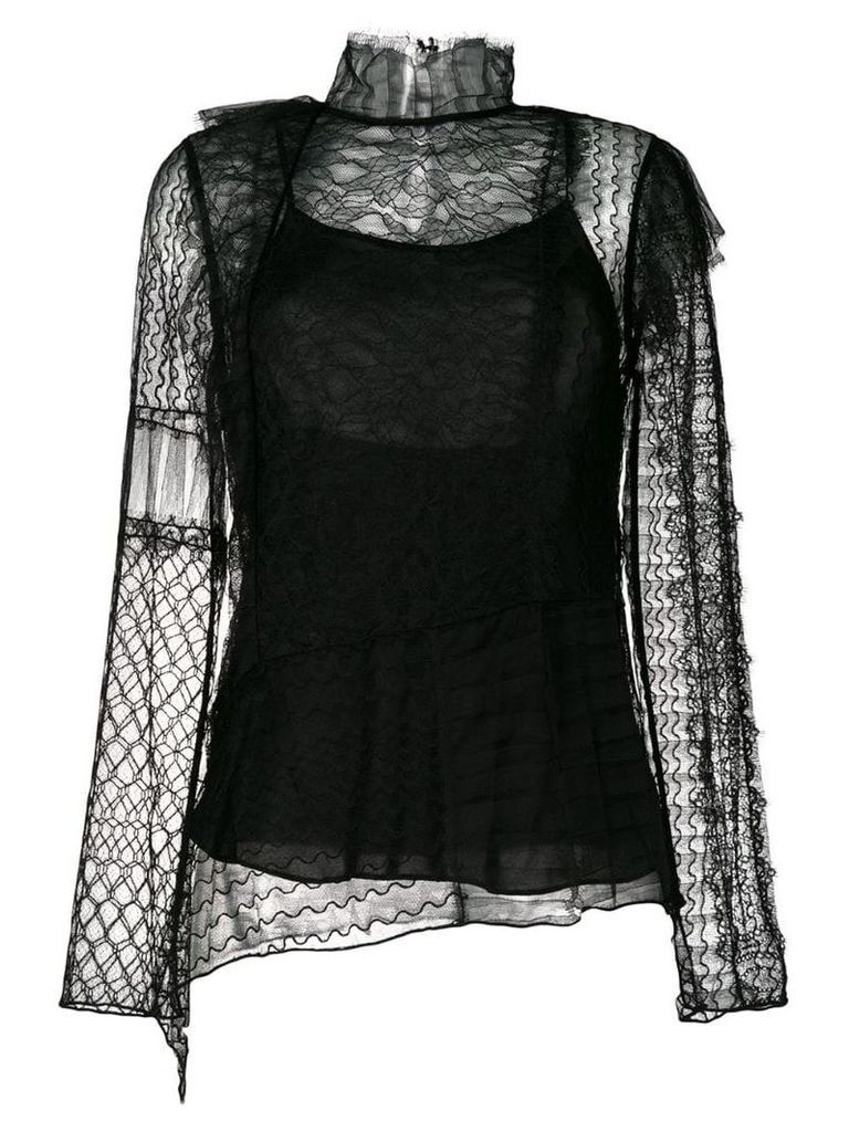 3.1 Phillip Lim lace embroidered top - Black