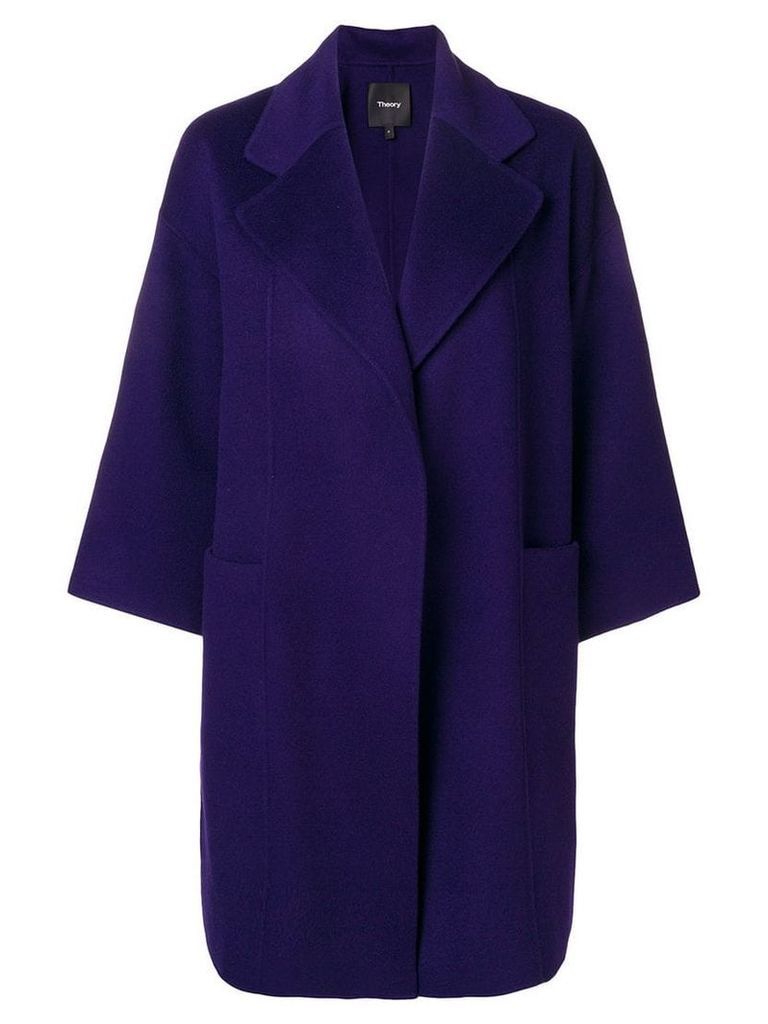 Theory loose-fit coat - Purple