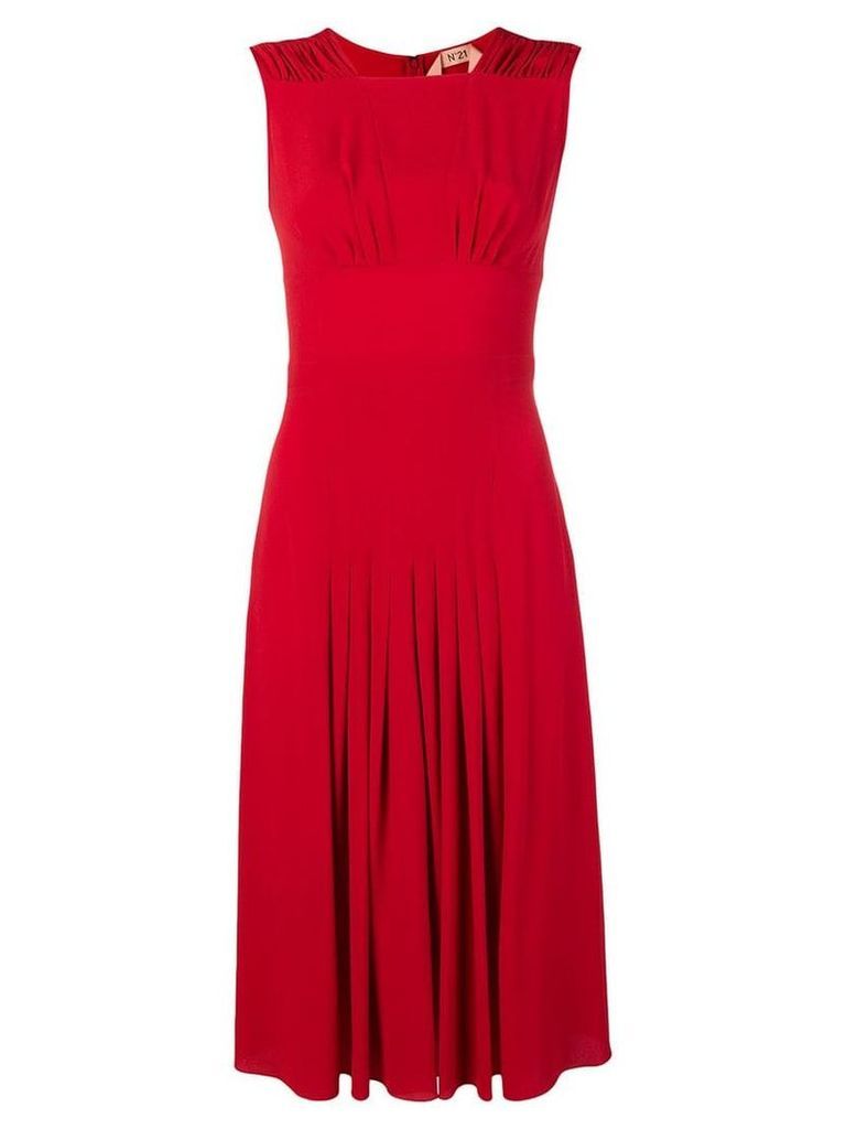 Nº21 pleated detail dress - Red